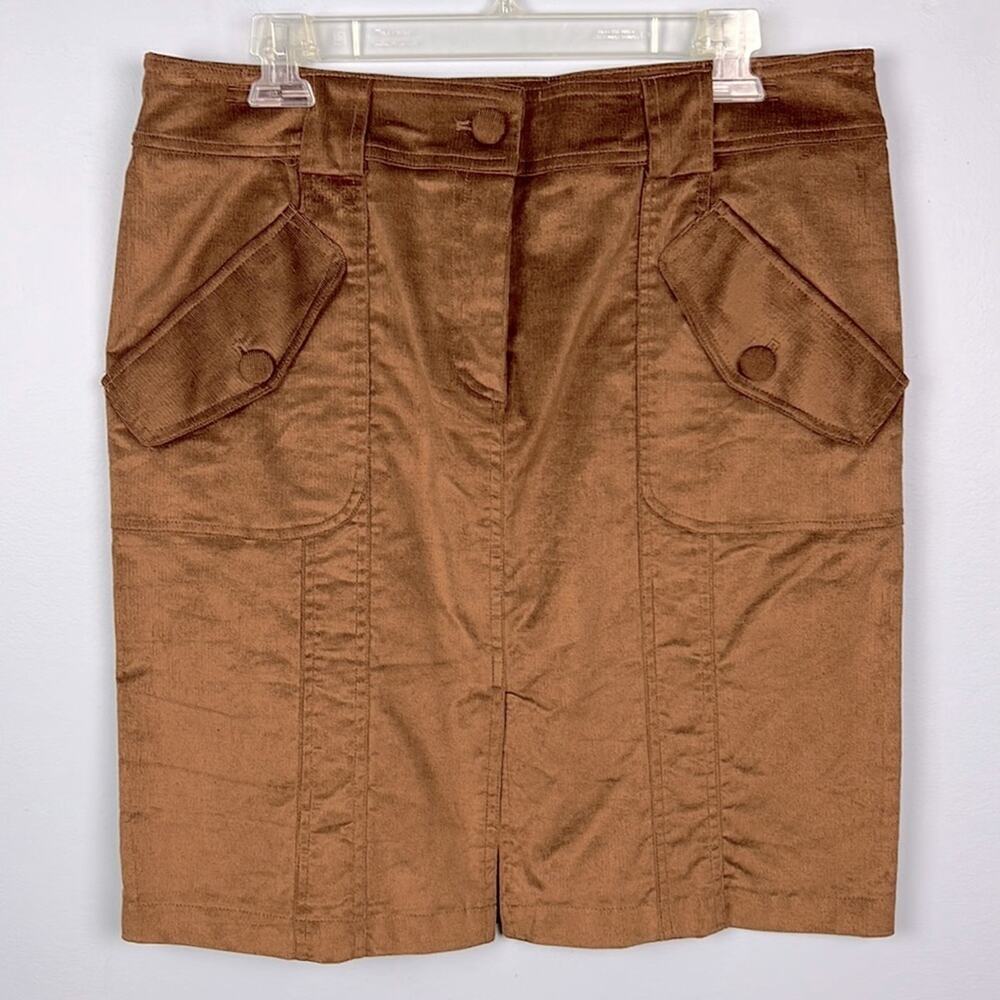 Cache vintage brown corduroy skirt size 12